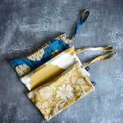 Clutch - Handmade Cotton Floral Zip Pouch in Hope Pattern