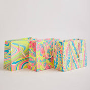 Hand Block Printed Gift Bag - Neon Collection - Variety of Styles (Medium)