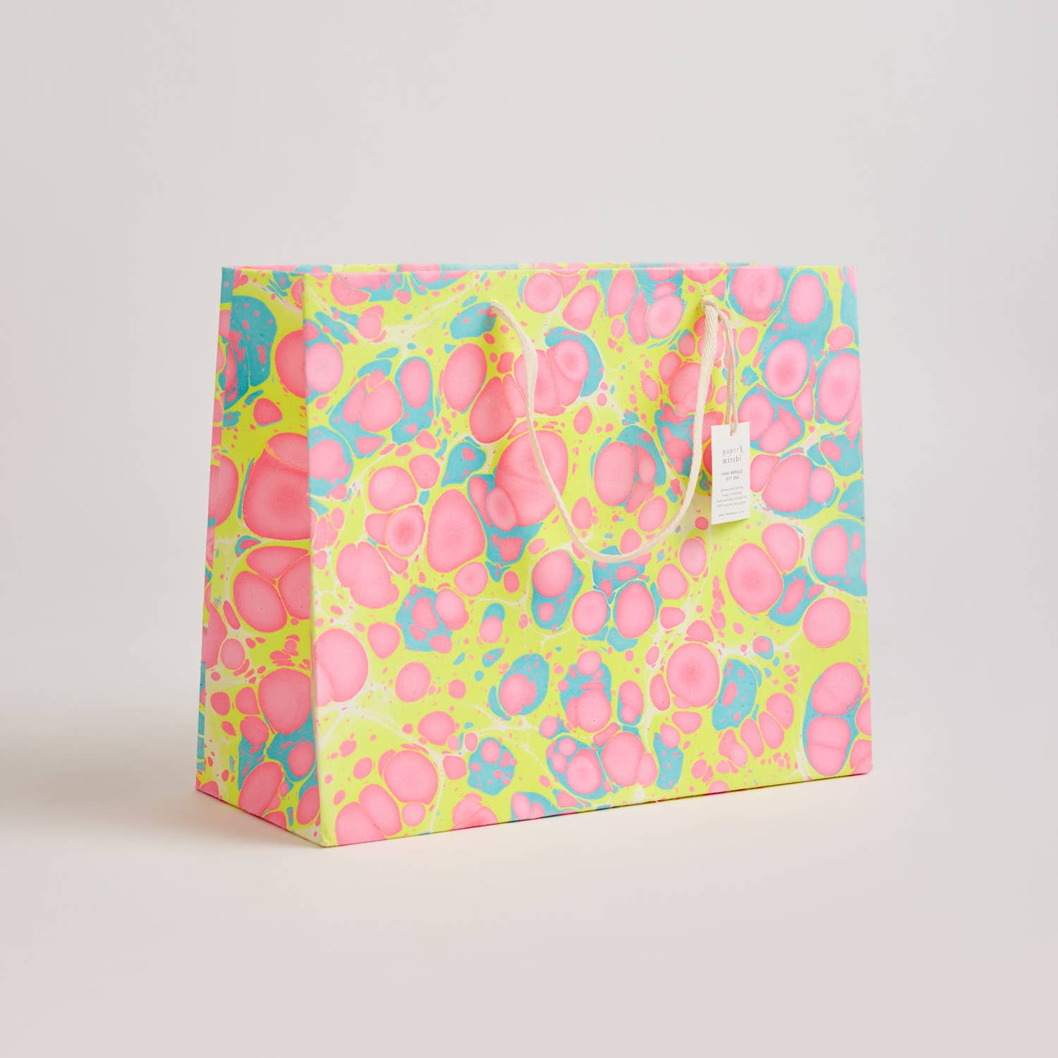 Hand Block Printed Gift Bag - Neon Collection - Variety of Styles (Large)