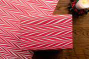 Hand-Marbled Gift Wrapping Paper Sheet - Candy Stripes Red