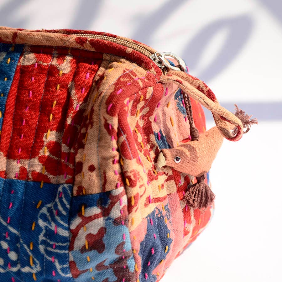 Zero Waste Cotton Large Toiletry Bag Travel Pouch - PATCH