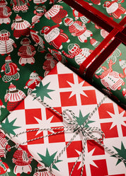 Ski Buddies & Star Block Double Sided Gift Wrap (Set of 3)