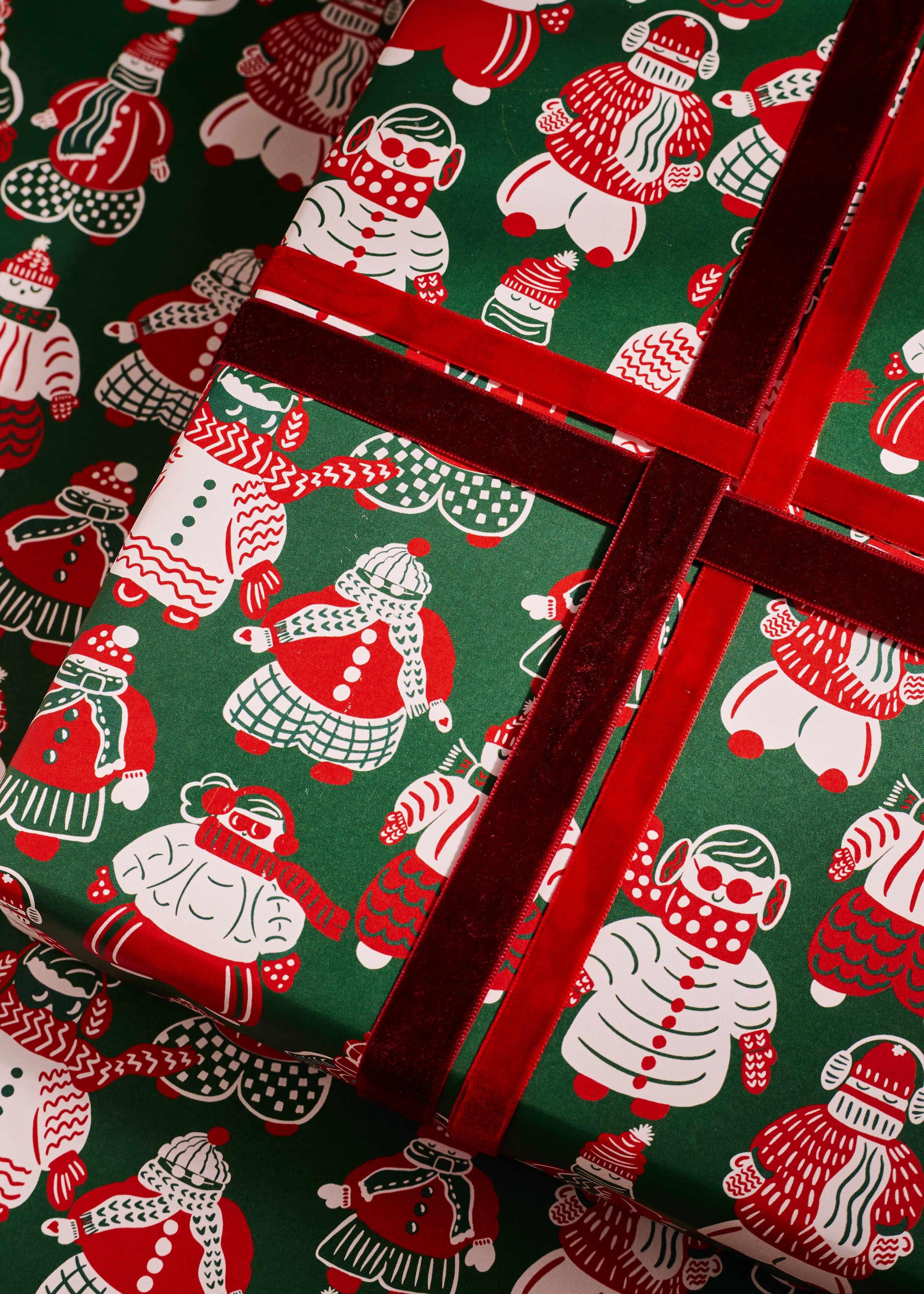 Ski Buddies & Star Block Double Sided Gift Wrap (Set of 3)