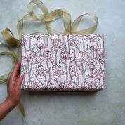 Block-Printed Gift Wrapping Paper Sheet (in Lotus Pink Earth)