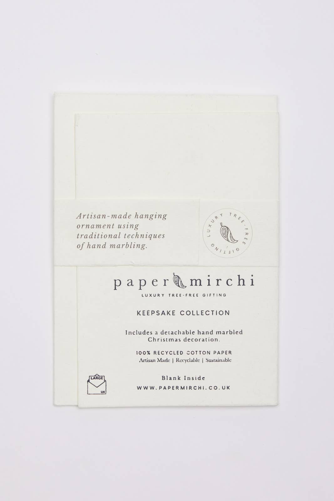 Keepsake Marble Ornament Greeting Card - Tree Joyful Red