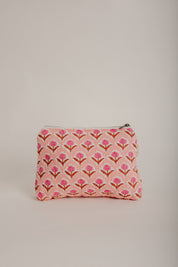 Quilted Travel Pouch - Handmade (5" x 5" x 7")