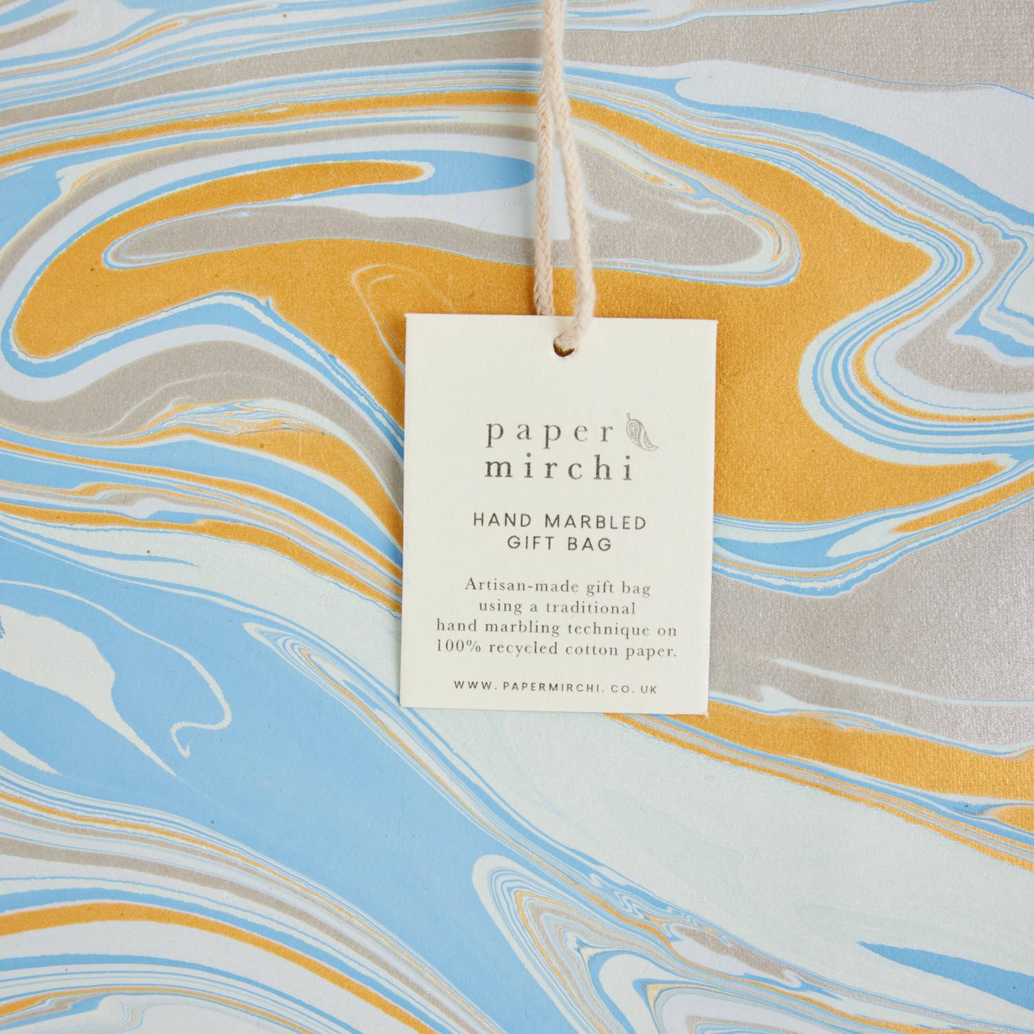 Hand Block Printed Gift Bag - Pastel Collection - Variety of Styles (Large)