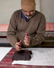 Hand Block Printed Gift Bags - Scarlet (Variety of Patterns) - Large