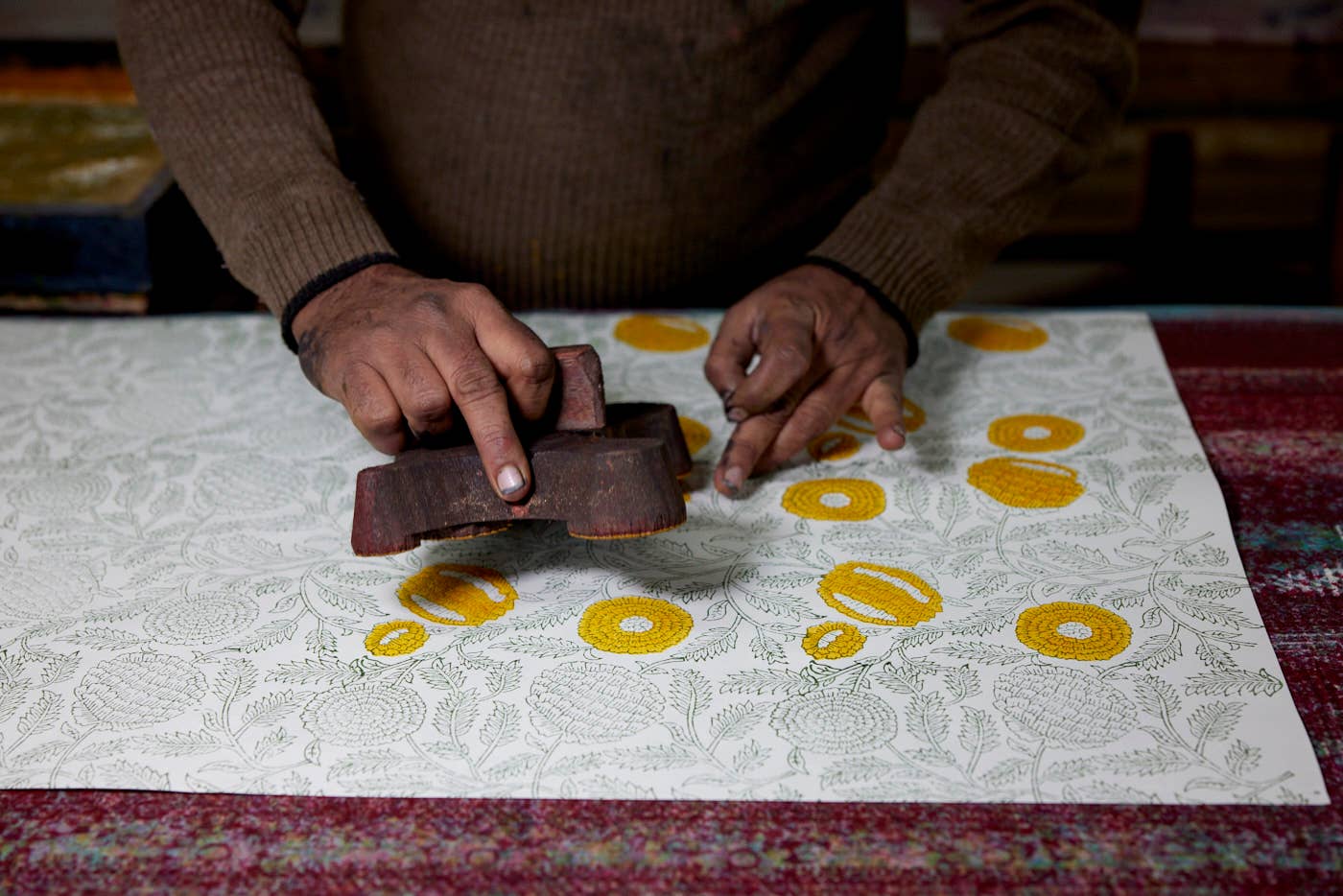 Hand Block Printed Gift Bag - Sunshine Collection - Variety of Styles (Large)