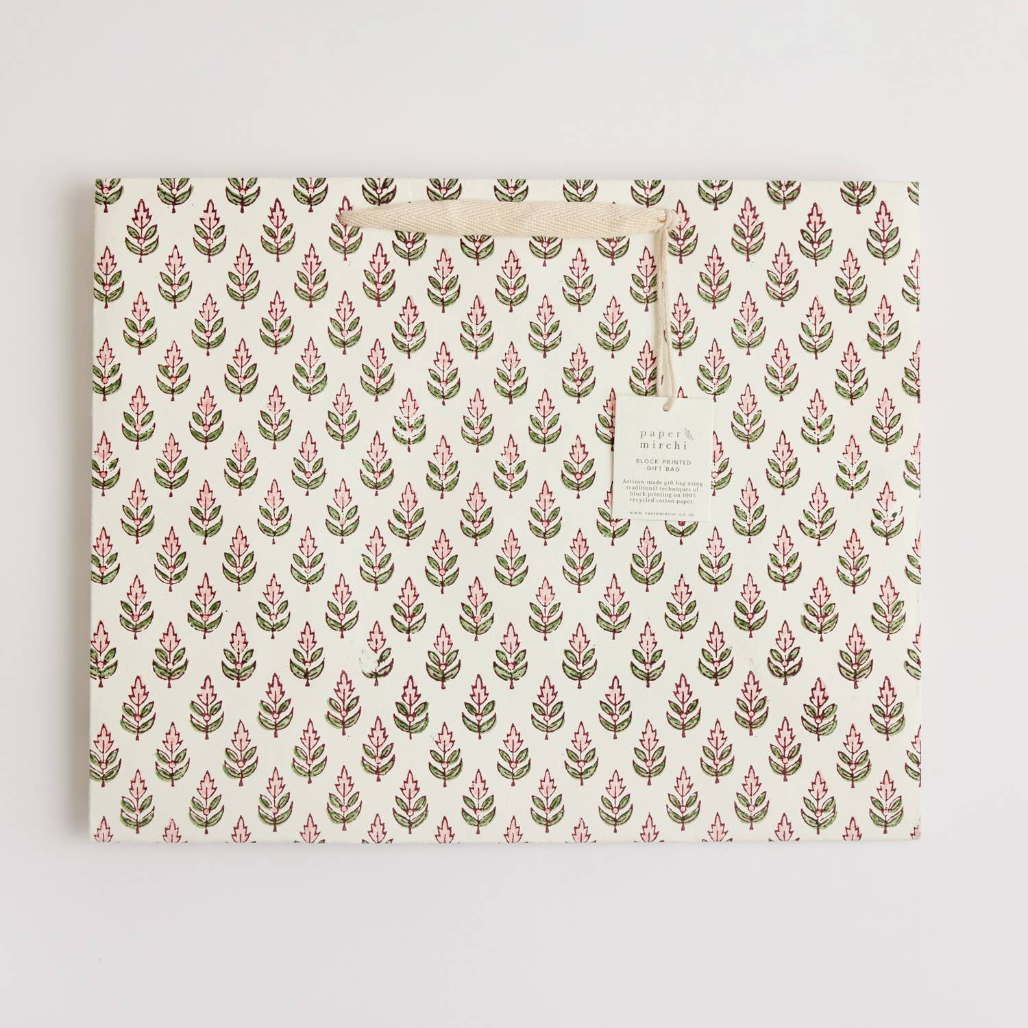 Hand Block Printed Gift Bag - Blush Collection - Variety of Styles (Large)