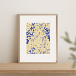 Blue Lady Art Print - 8 x 10
