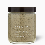 Jar of Palermo Body Detox Body Scrub on a white background