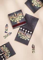 Floral Illustrated Menorah 10-Stem Matchbooks