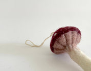 Felted Wool Mushroom Ornament - Plum