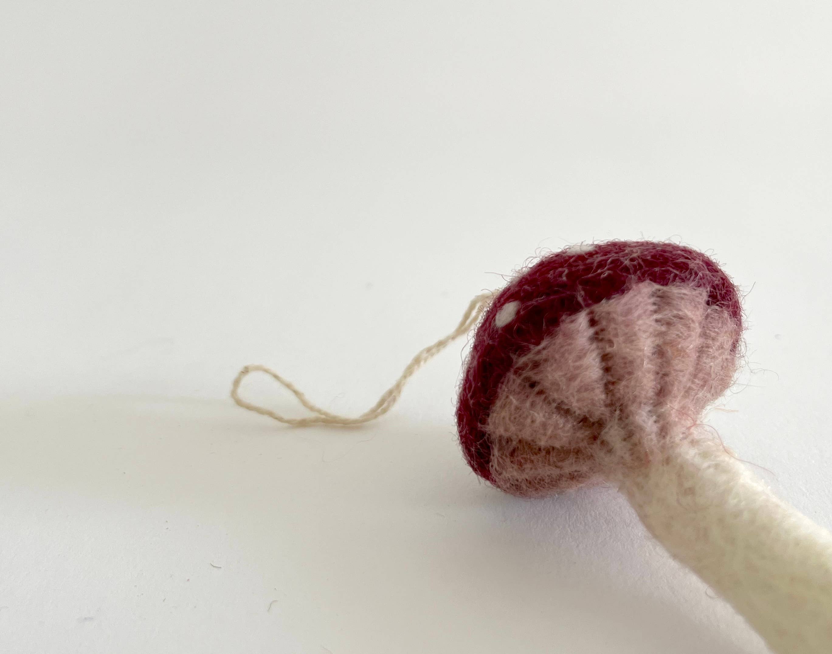 Felted Wool Mushroom Ornament - Plum