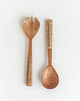 Hand-Carved Braided Mango Wood Salad Servers