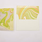 Hand-Marbled Greeting Card (Limoncello)