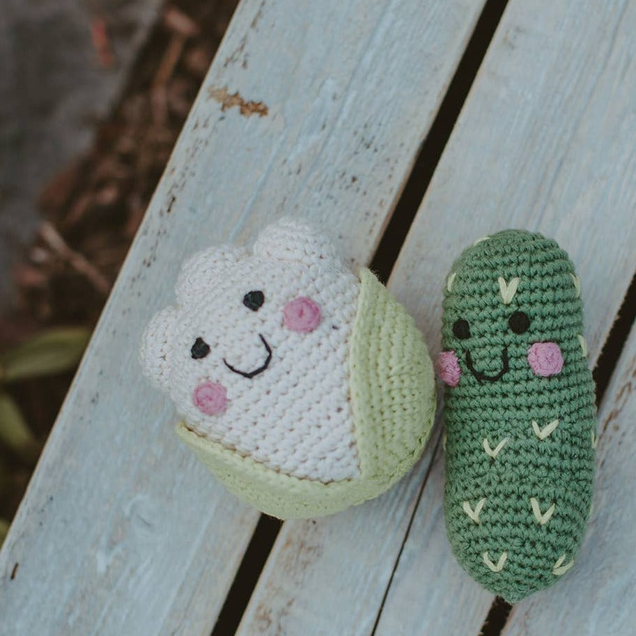 Hand-stitched Cauliflower Rattle