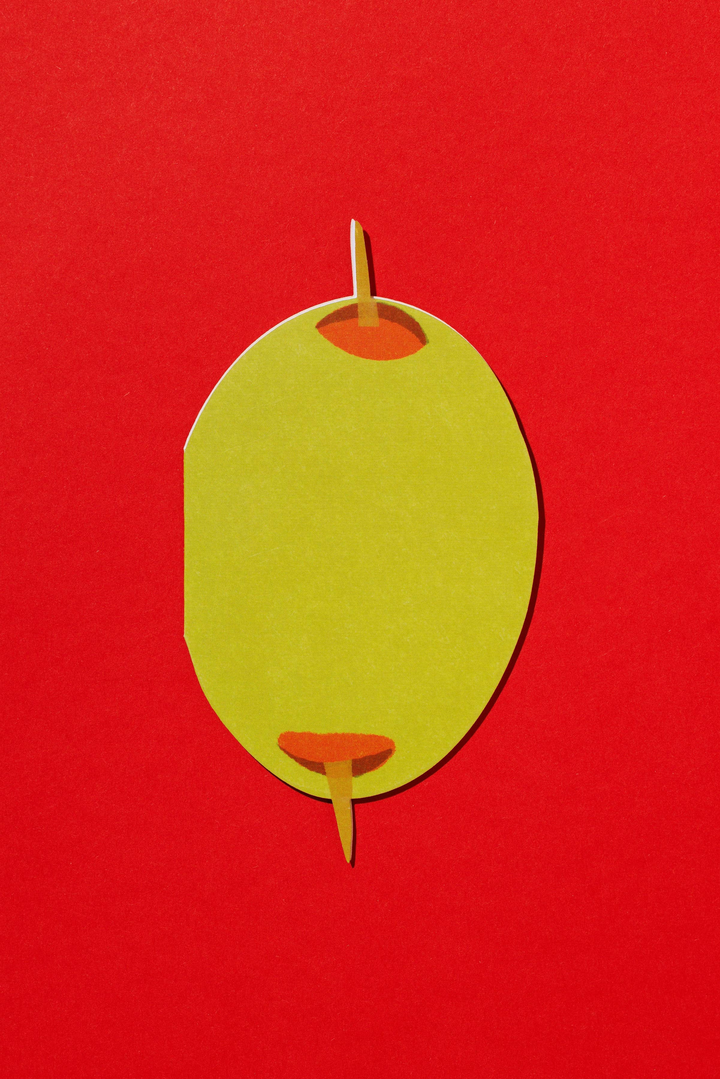 Olive Die-Cut Greeting Card