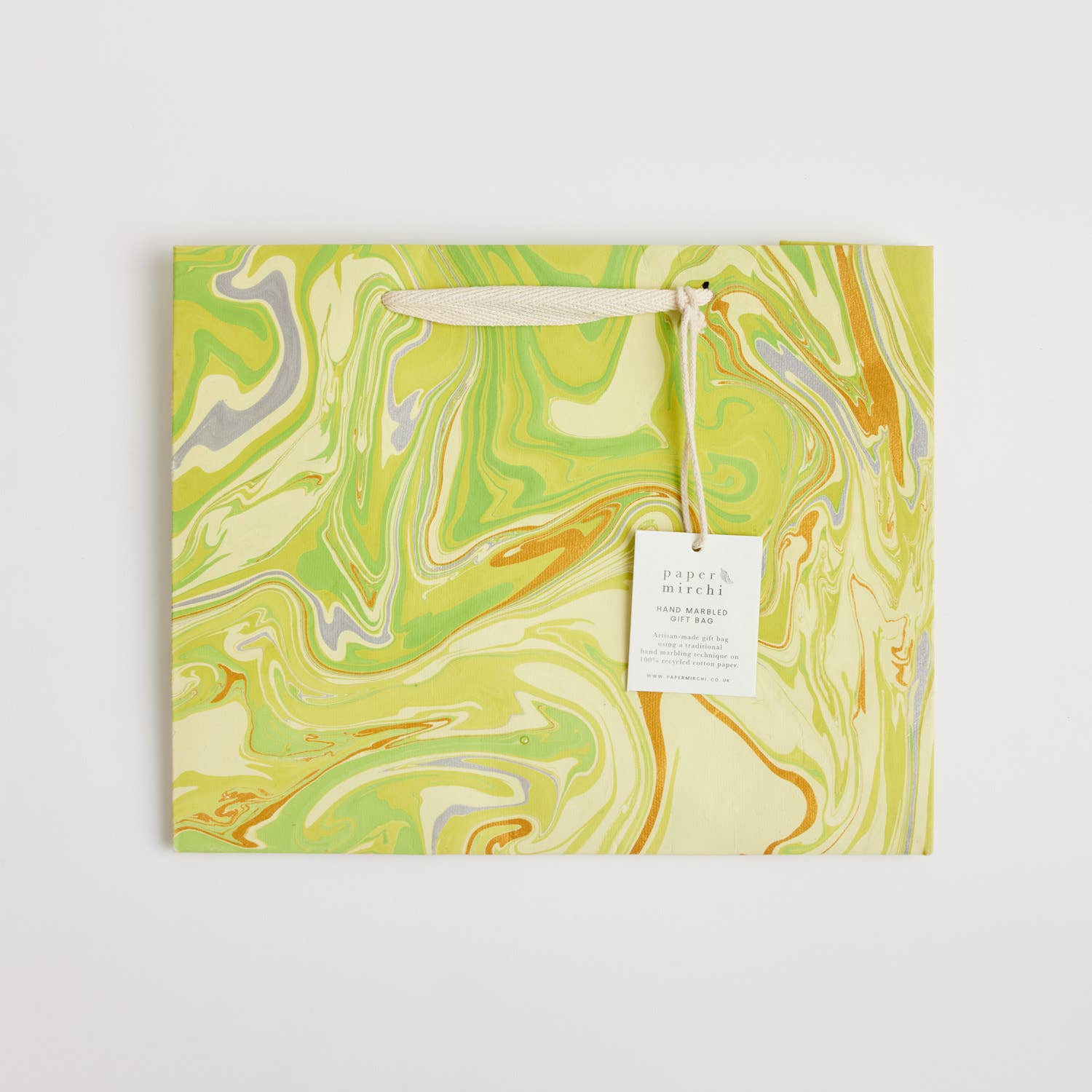 Hand Block Printed Gift Bag - Pastel Collection - Variety of Styles (Medium)