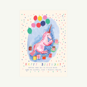 'Happy Birthday - Glitter, Cake & Magial Treats' - Card