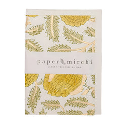 Hand Block Printed Greeting Card (in Marigold Glitz Sunshine)
