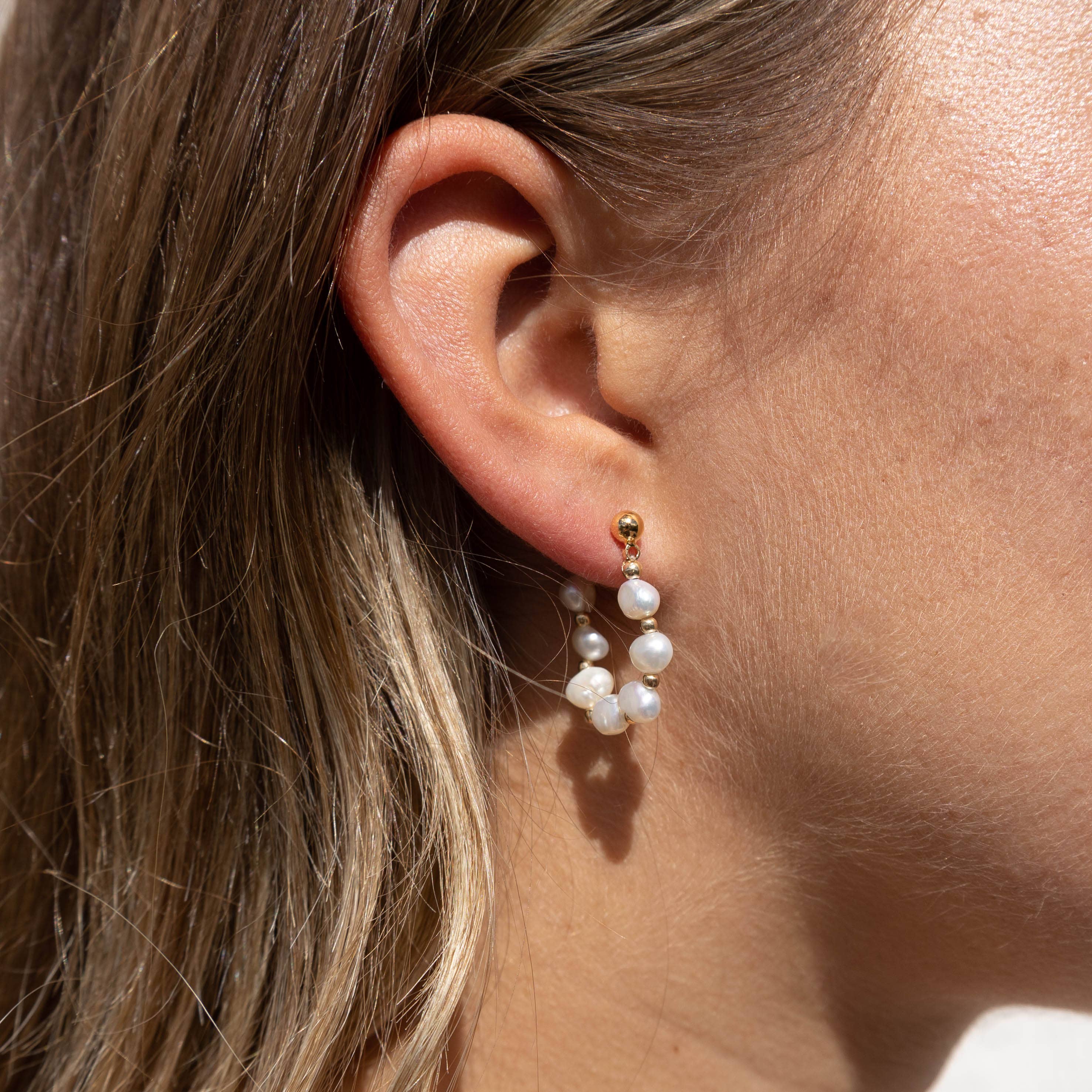 Ada Pearl Earrings - Handmade