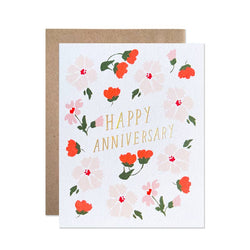 'Happy Anniversary' Garden Card w/ Gold Foil
