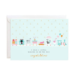 'Congratulations - I Hear A Little Darling Is On The Way' Train - Greeting Card