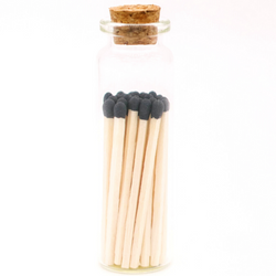 2-inch Decorative Matches In Apothecary Jar with Striker (in Black Tip)