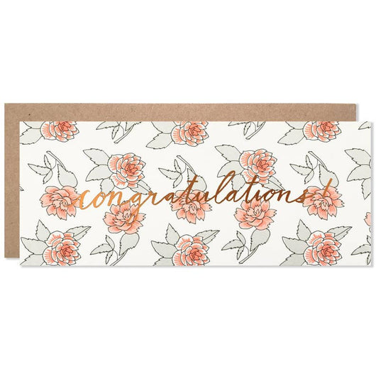 'Congratulations' Red Roses Card