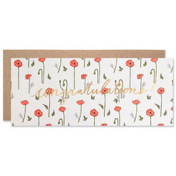 'Congratulations' Red Poppy Card
