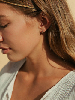 18 K Gold Baguette Stud Earrings