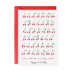 'Hope Your Day is Extra Sweet - Happy Birthday' Cherry Birthday - Greeting Card