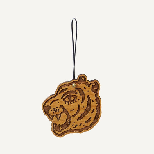 Lucca - Bengal Tiger Head Wood Ornament (Made in Cincinnati)