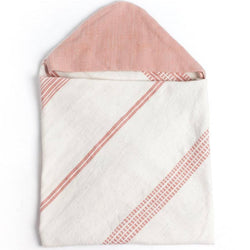 Cotton Hooded Baby Towel Bay (in Blush) | Handwoven in Ethiopia