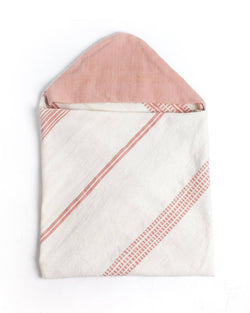 Cotton Hooded Baby Towel Bay (in Blush) | Handwoven in Ethiopia