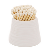 Small Match Holder with Striker On Bottom in WHITE