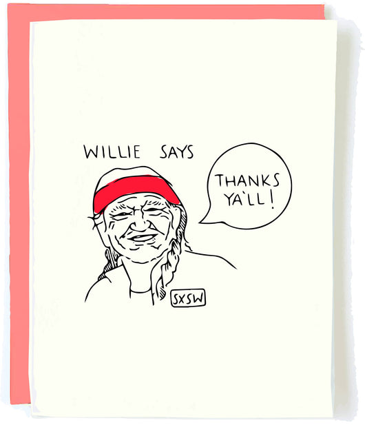 'Thanks Ya'll' - Wille Nelson Card