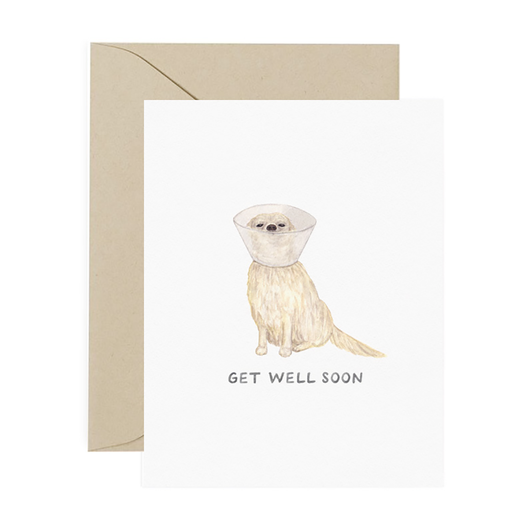 'Get Well Soon' Dog Cone Card