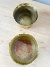 Vintage Hammered Brass Bowl / Planter