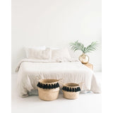Fair Trade Hand-woven Black Tasseled Storage Baskets (Multiple Sizes)