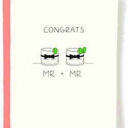 'Mr. + Mr.' Gay Wedding Cheers Card