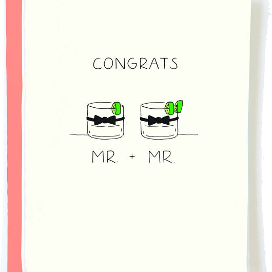 'Mr. + Mr.' Gay Wedding Cheers Card
