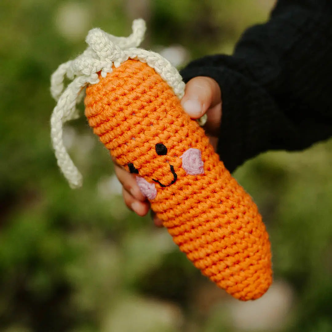 Hand-stitched Carrot Rattle
