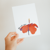 'Get Well Soon' Hibiscus Flower Card