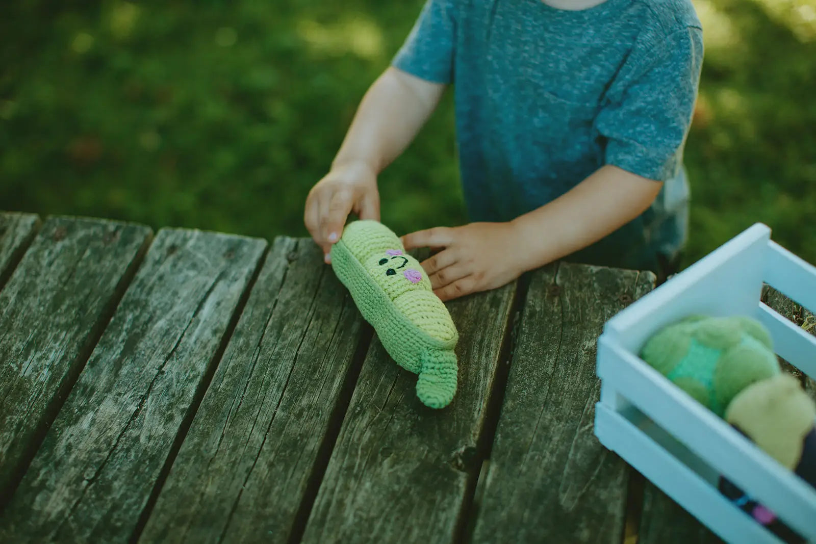 Hand-stitched Peapod Rattle