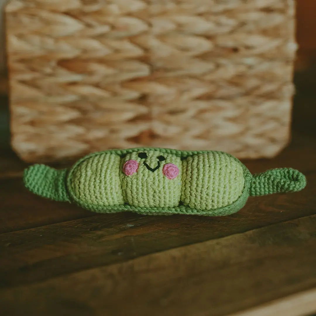 Hand-stitched Peapod Rattle
