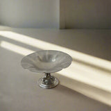 Vintage Pewter Petal Pedestal Bowl