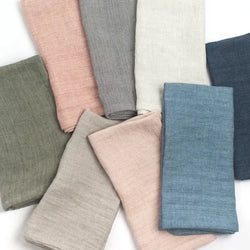 Stone-Washed Linen Hemmed Dinner Napkin - Set of 4 (Diff. Color Options)